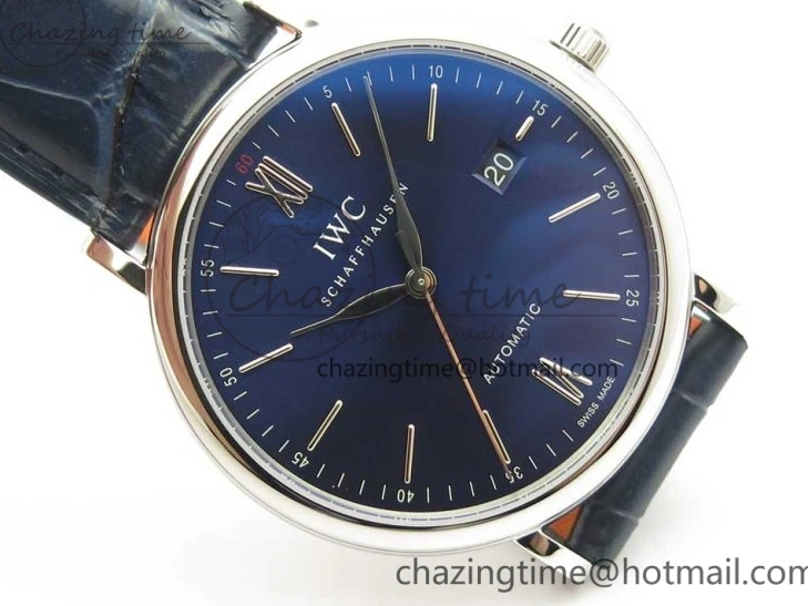 MIROTIME 0324 Portofino Automatic SS FKF 1:1 Best Edition Blue Dial on Blue Leather Strap A Cozy 7133